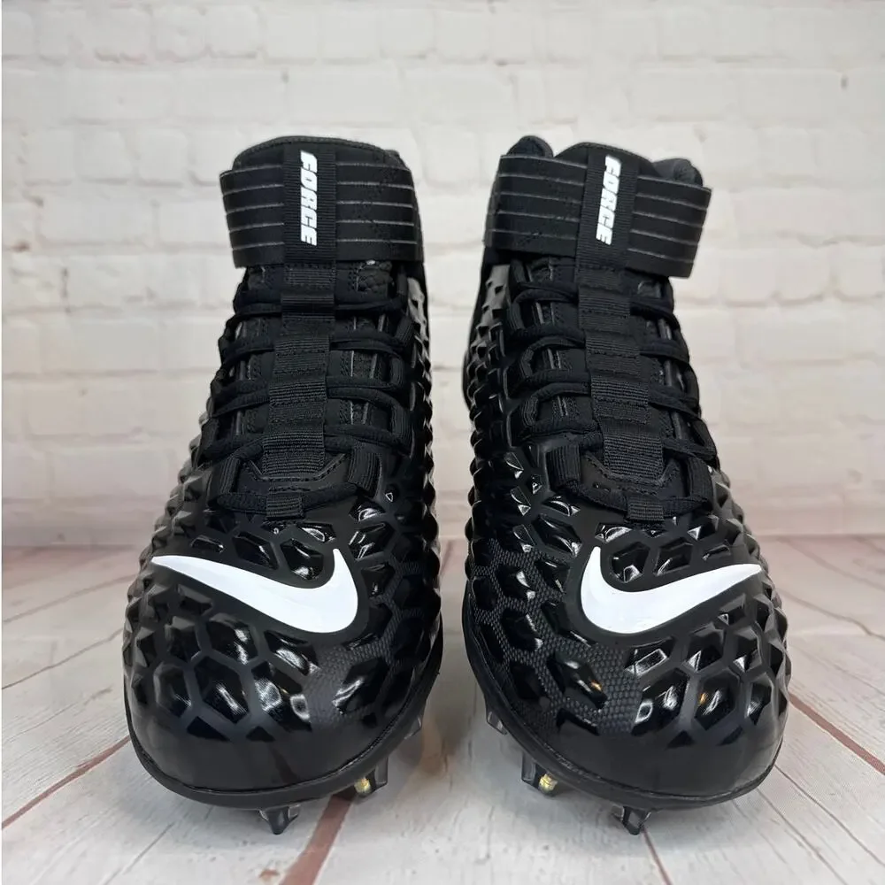 Nike Force Savage Pro 2 Mid Black White Football Cleats Mens Sz 10.5 AH4000-002 - Picture 6 of 11